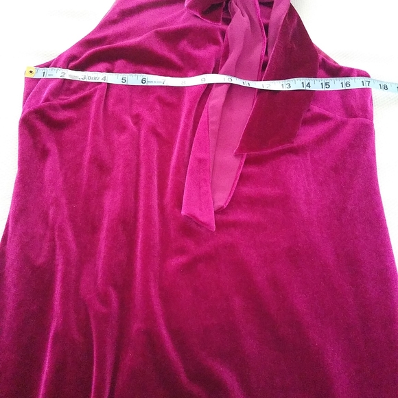 VINCE CAMUTO PINK FUCHSIA VELOUR STRETCH SLEEVELESS COCKTAIL DRESS SIZE 10 - Picture 3 of 13
